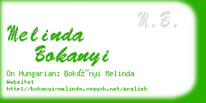 melinda bokanyi business card